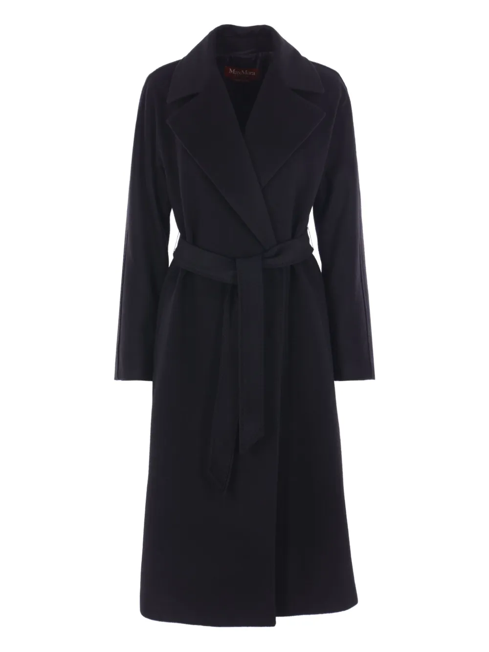

Двубортное пальто из кашемира с поясом MAX MARA, черный