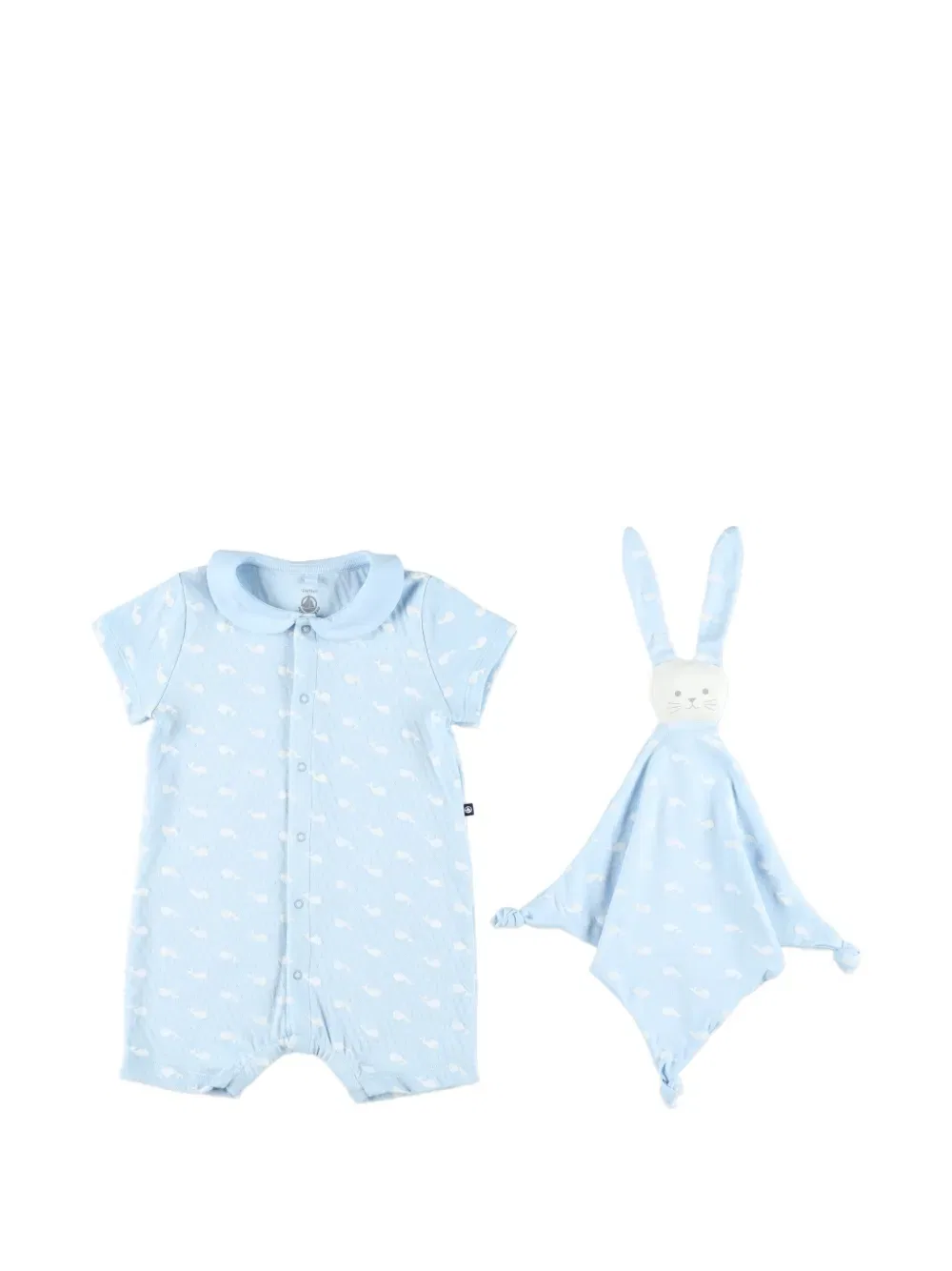 Комбинезон с короткими рукавами и принтом в виде китового хохолка Petit Bateau, синий