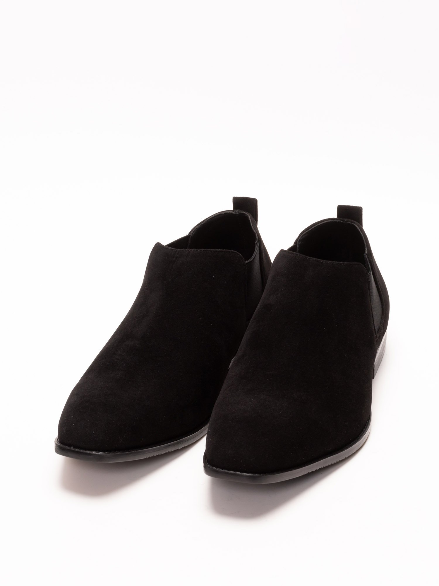 Туфли-слипоны с гладким носком и боковой эластичной вставкой SVEC, Black suede — фото 2