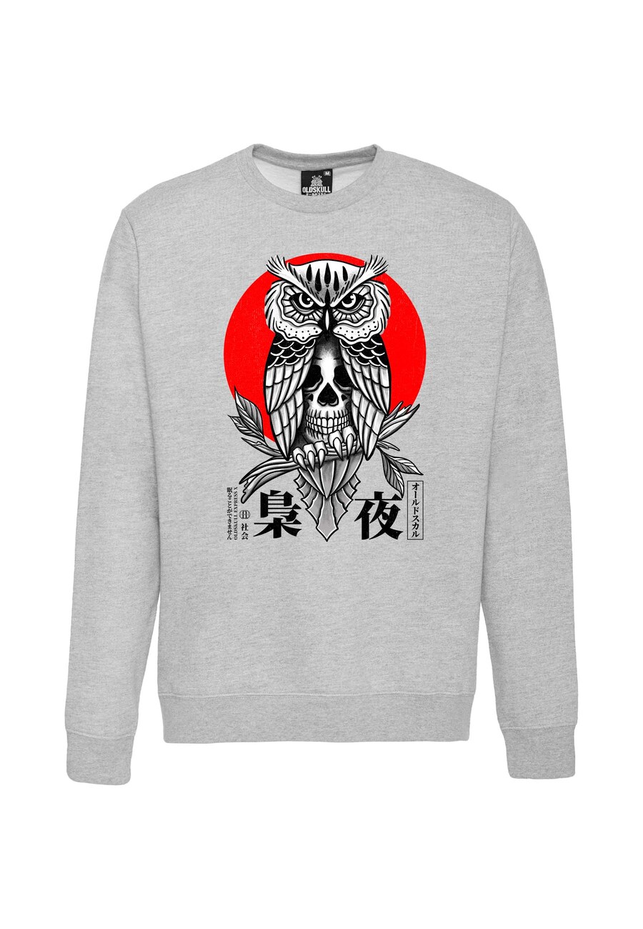 

Толстовка Oldskull ASIAN SECRET OWL SKULL, серый