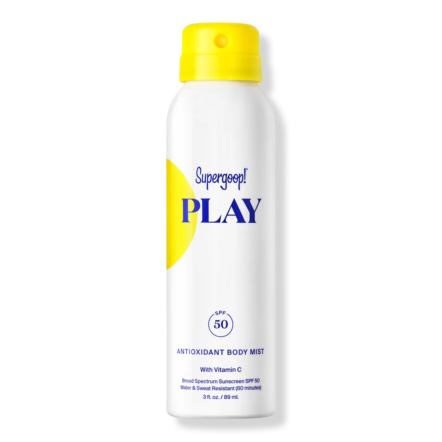 

PLAY Антиоксидантный спрей для тела SPF 50 Солнцезащитный крем с витамином С Supergoop!, 3.0 oz