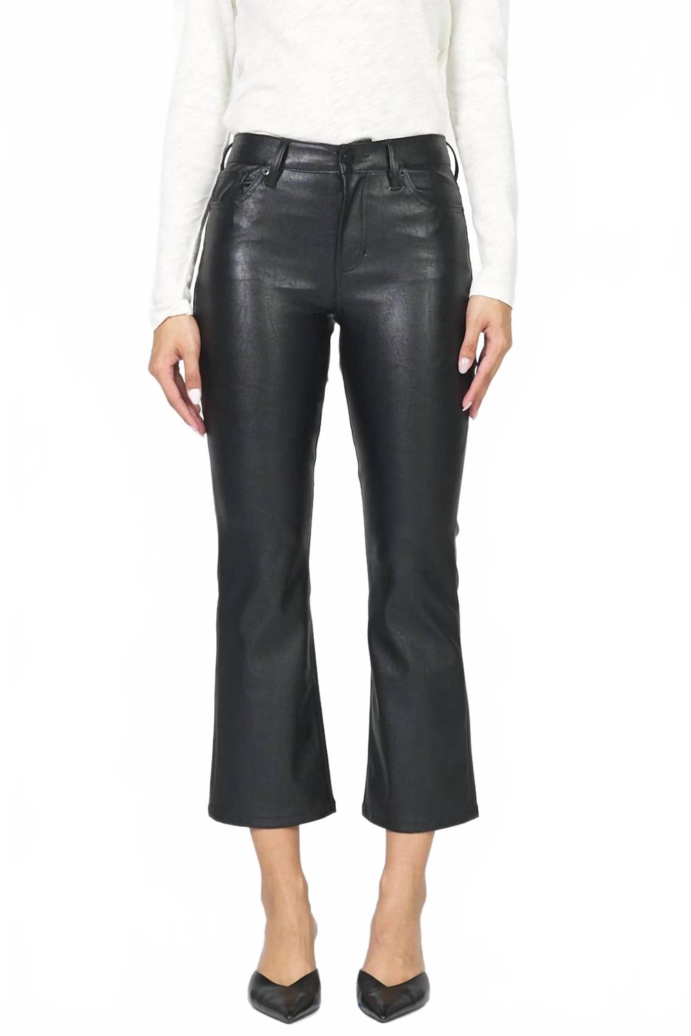 

Укороченные кожаные брюки-клеш Jeanne черного цвета Dear John Denim, черный