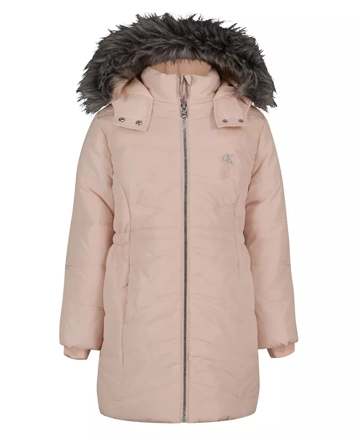 

Детская куртка Aerial Puffer для девочек 4-6X Calvin Klein, красный