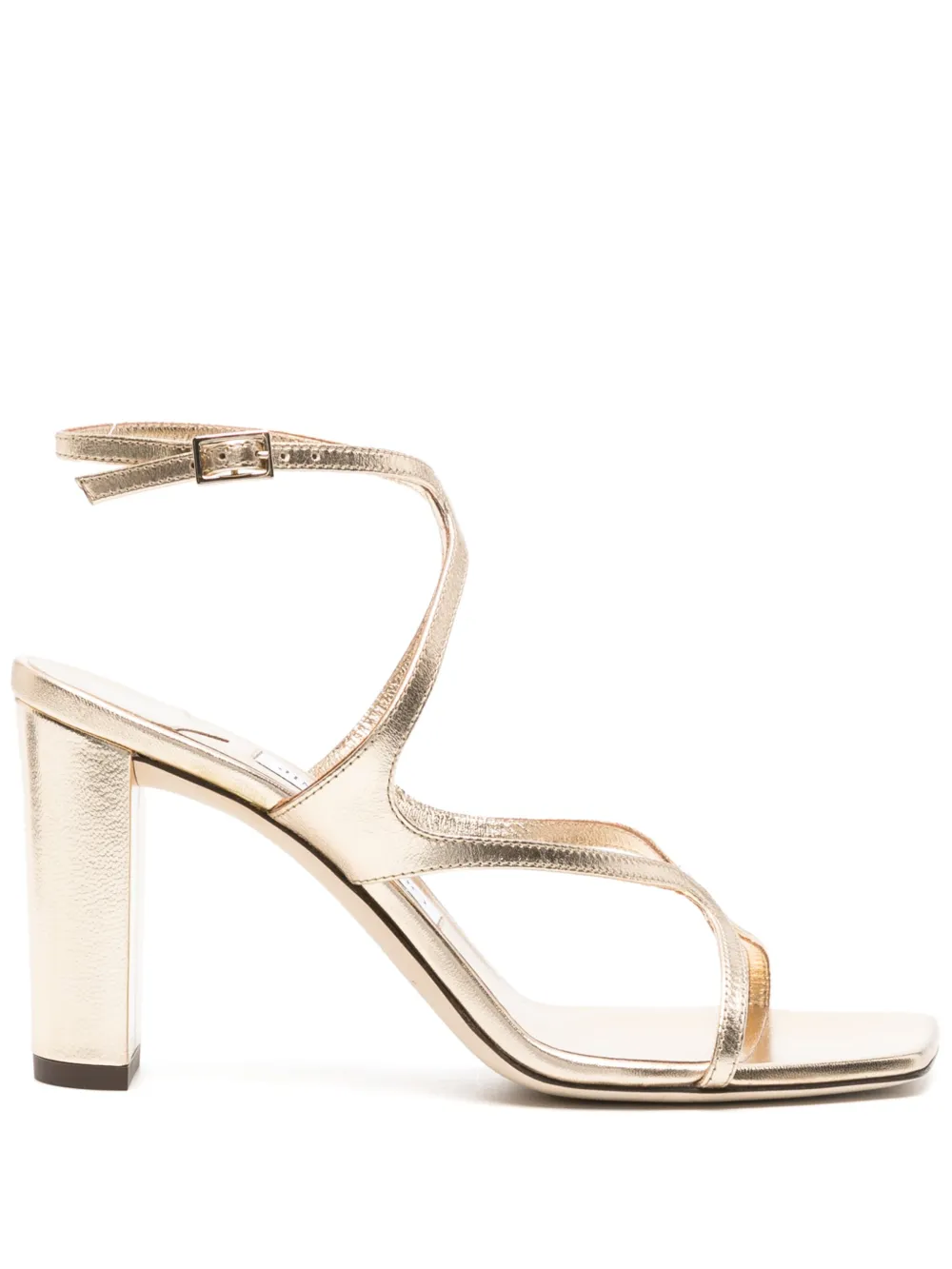 Босоножки Azie 85 с эффектом металлик JIMMY CHOO, золотой