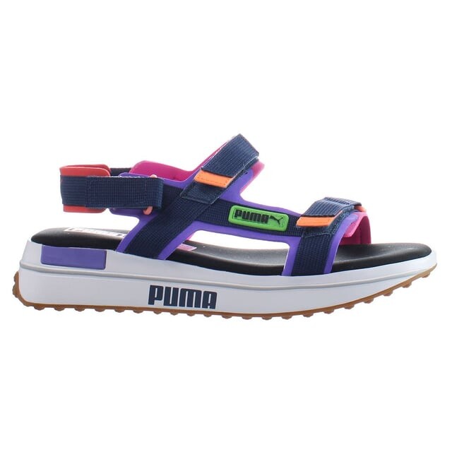 

Игра будущего гонщика на разноцветных мужских сандалиях Puma, мультиколор