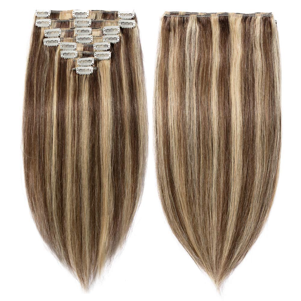 Накладные волосы fashiongirl clip-in extensions #60 platinblond - 65 cm Fashiongirl, #4/27 dunkelblond mix - 50 cm, количество 1 шт. — фото 2