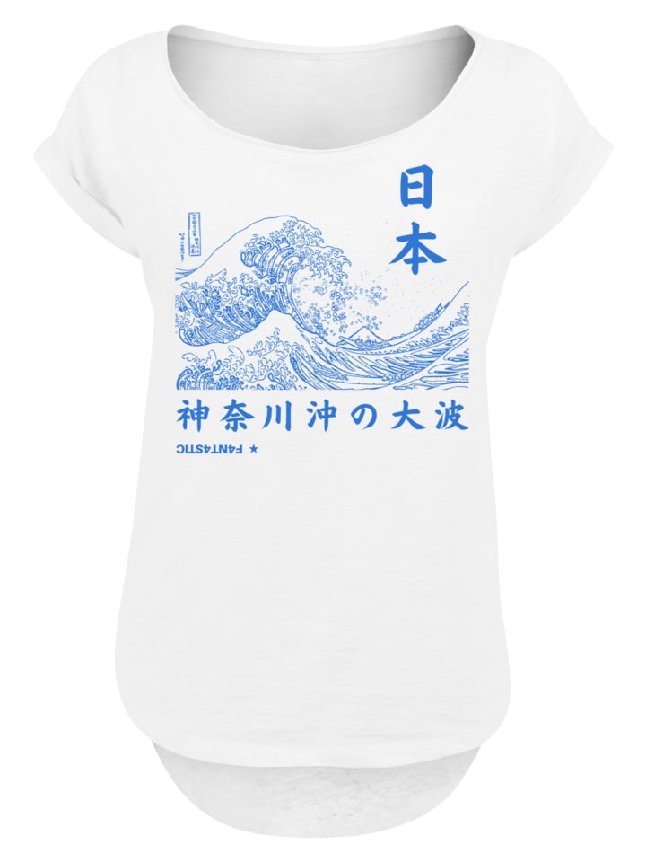 

Удлиненная футболка Kanagawa Wave Japan Color белого цвета F4NT4STIC, Белый, Удлиненная футболка Kanagawa Wave Japan Color белого цвета F4NT4STIC