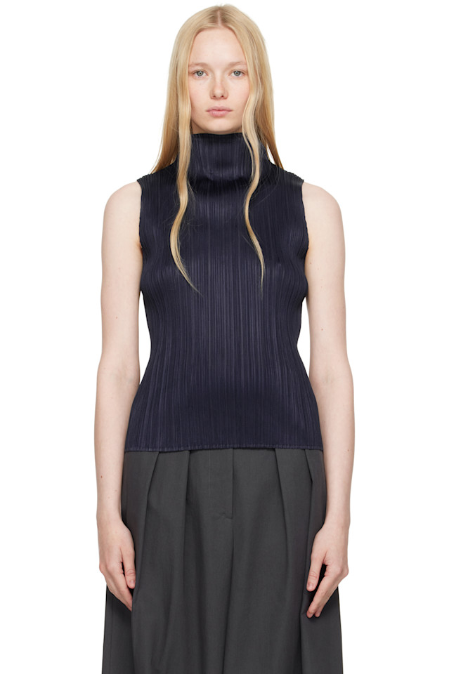 

Топ с плиссировкой из рами Pleats Please Issey Miyake, синий