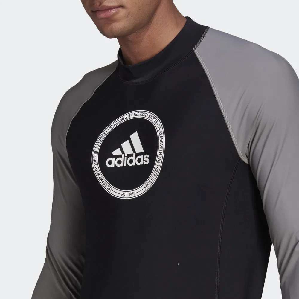 Футболка мужская Stand Collar Moderate, черная Adidas, Black — фото 4