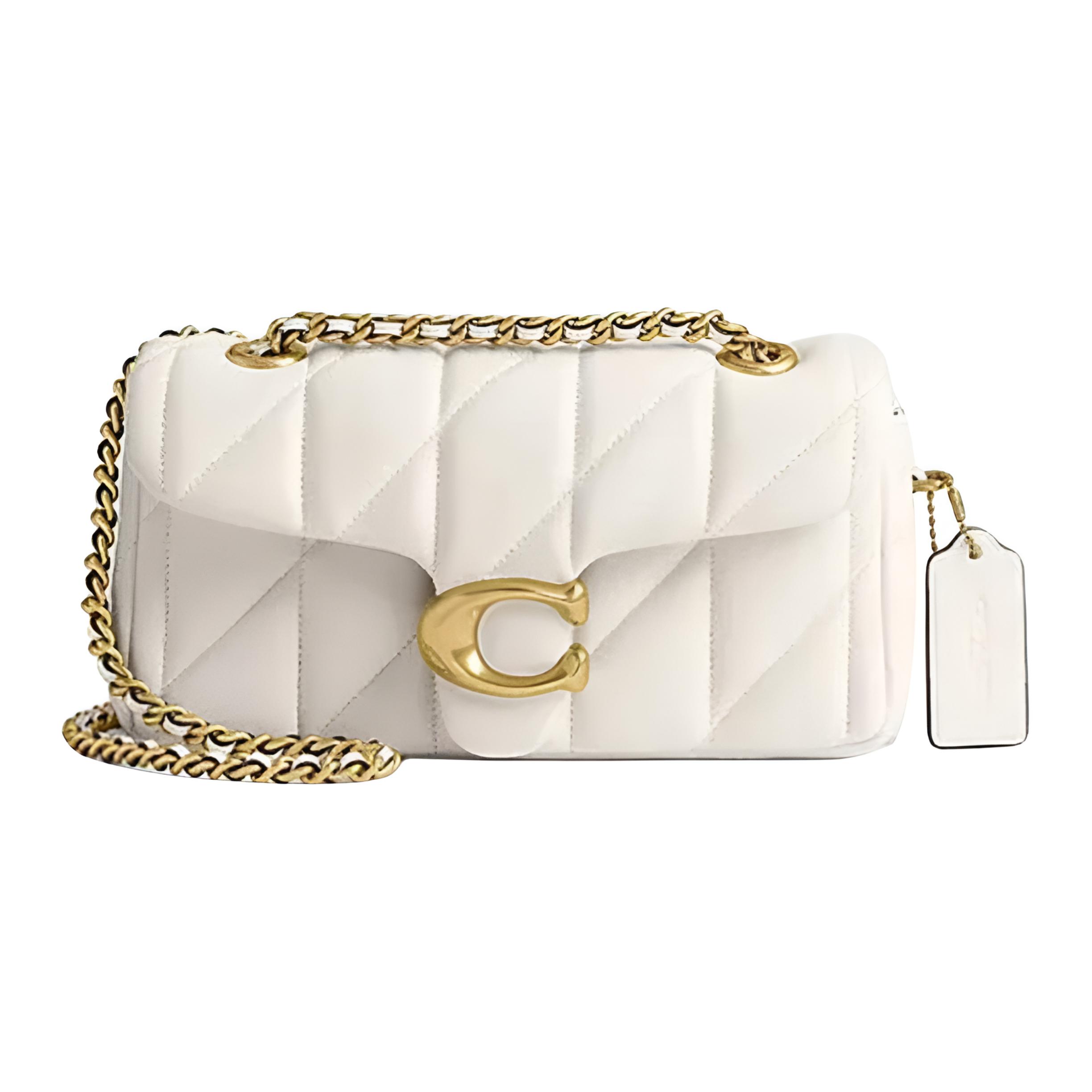 

Сумка-подушка из овчины Tabby Маленькая С наплечным ремнем Женская Мел COACH