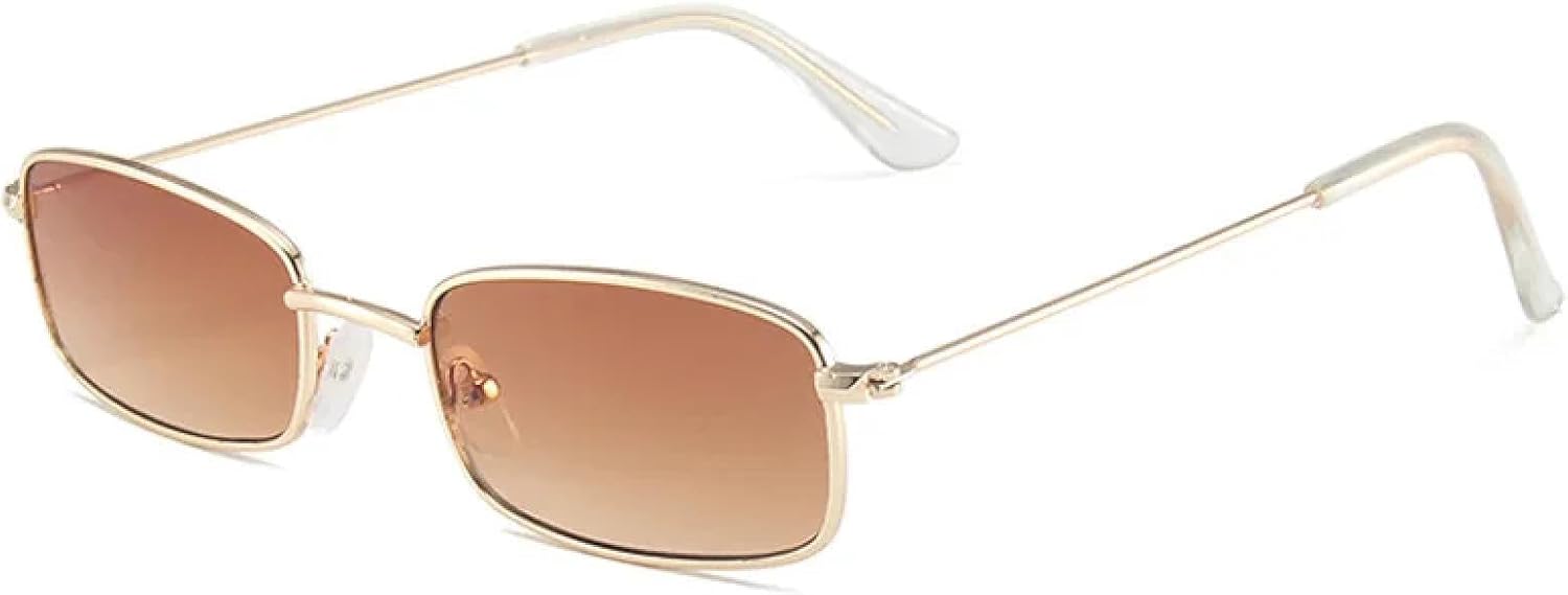 

Классические мужские винтажные солнцезащитные очки в стиле ретро, ​​прямоугольные панк-очки, женские солнцезащитные очки с защитой от УФ-излучения UV400 TKKTLLT, Gold-brown