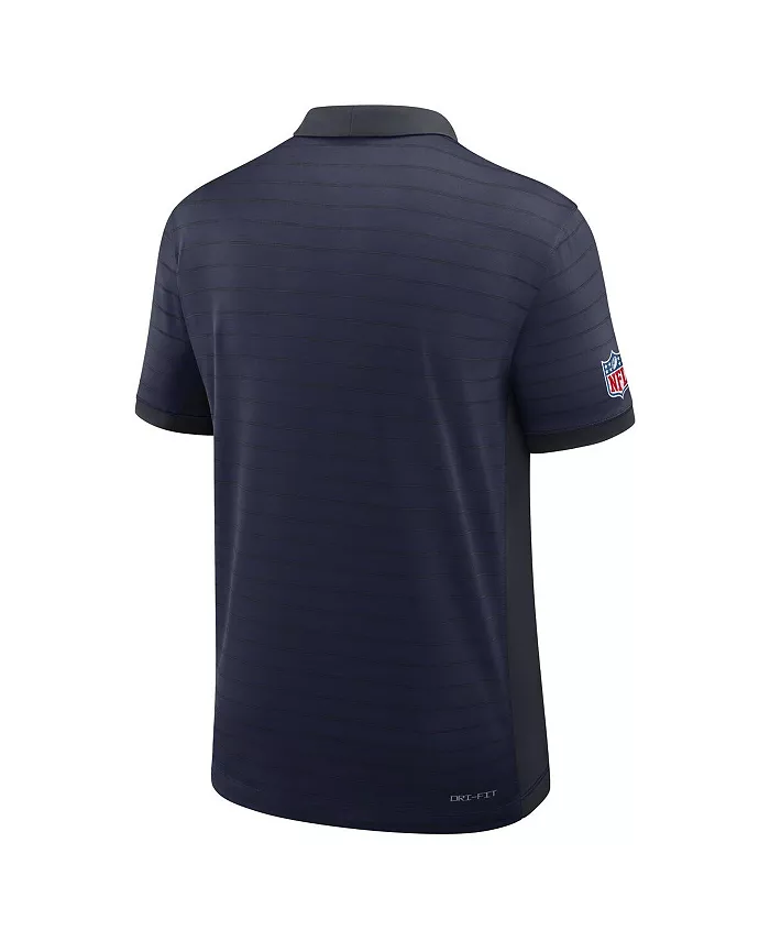 Мужская поло Seattle Seahawks College Navy в полоску Victory с технологией Performance для игрового дня Nike — фото 3
