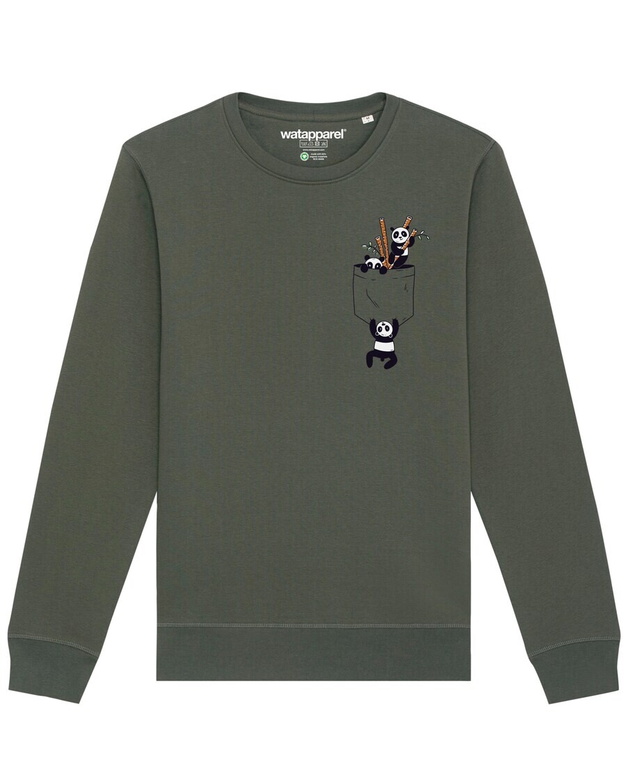 

Свитер Watapparel Sweatshirt Pocket Pandas, оливковый