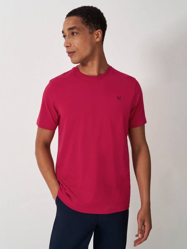 

Хлопковая футболка Regular Fit с коротким рукавом и логотипом Crew Clothing, Red Wine