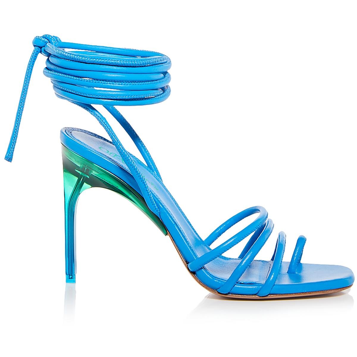 

Женские кожаные сандалии-гладиаторы Off-White, цвет Blue Green