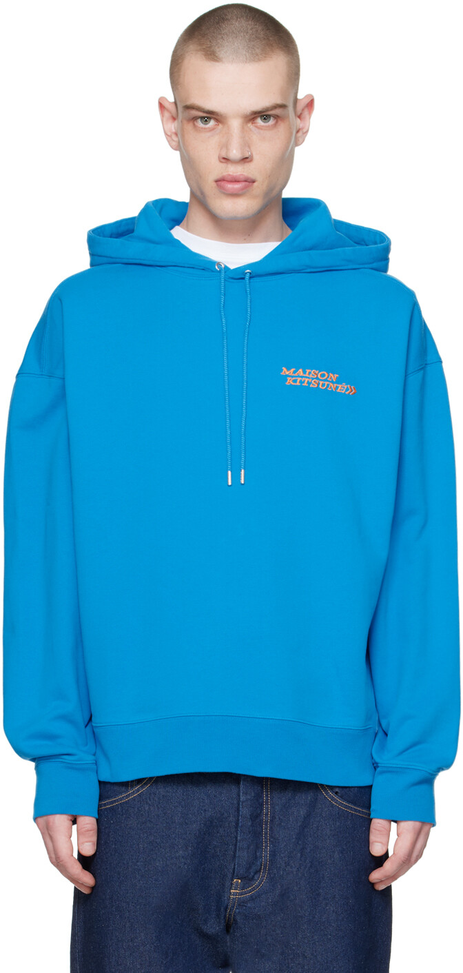 

Синяя толстовка с капюшоном Go Faster Maison Kitsune