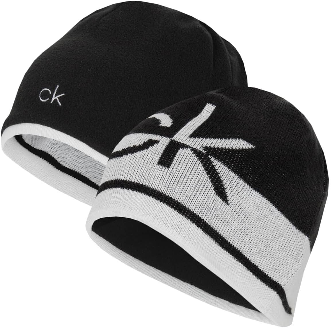 

Мужская двусторонняя вязаная шапка-бини Calvin Klein CK, White