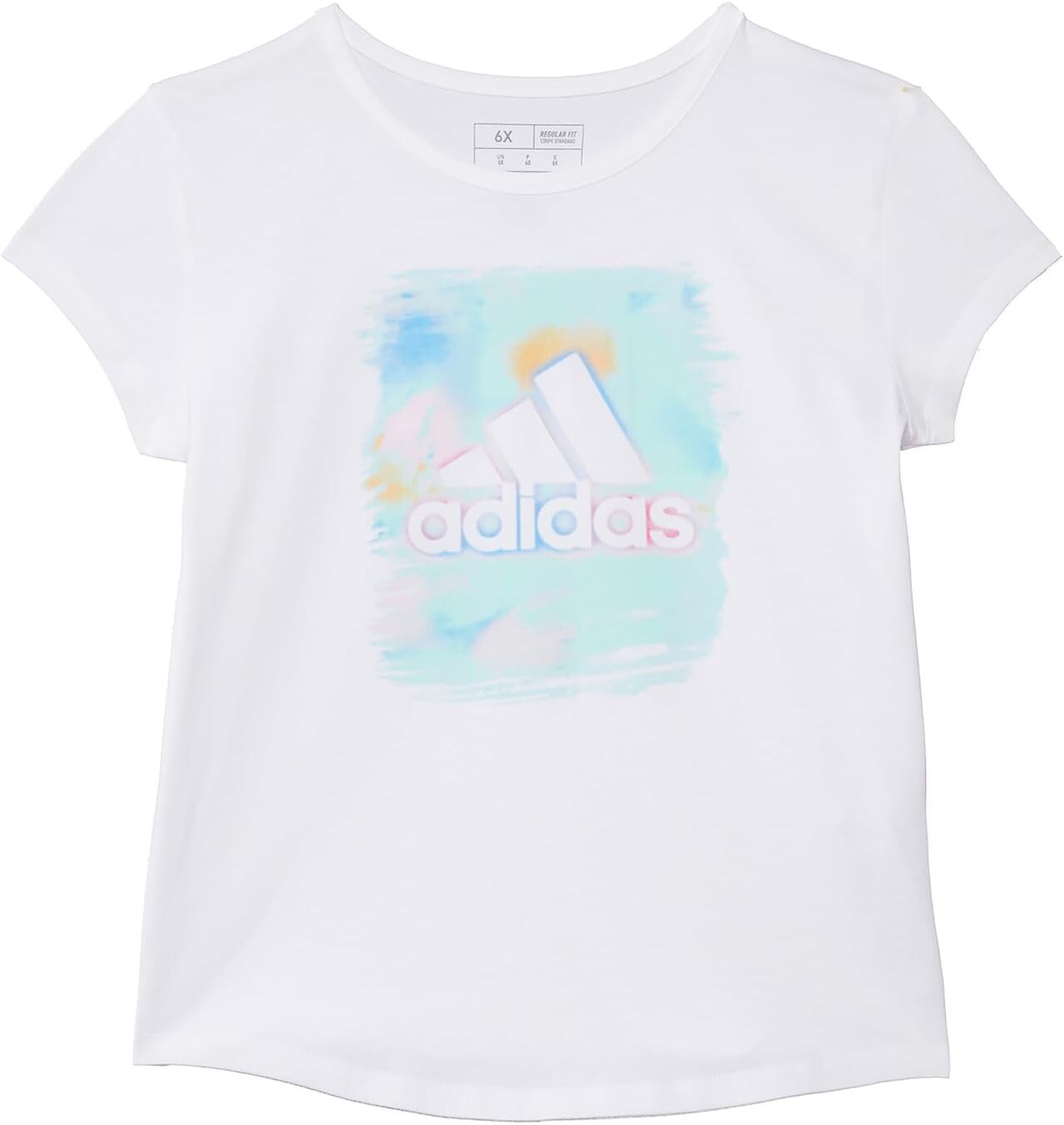 

Футболка Adidas Essential Tee S24(Toddler/Little Kid), цвет White Lt Blue 1