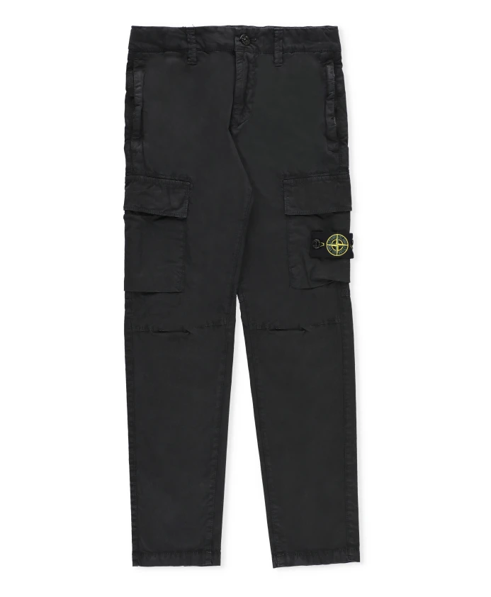 

Хлопковые брюки карго Stone Island, черный