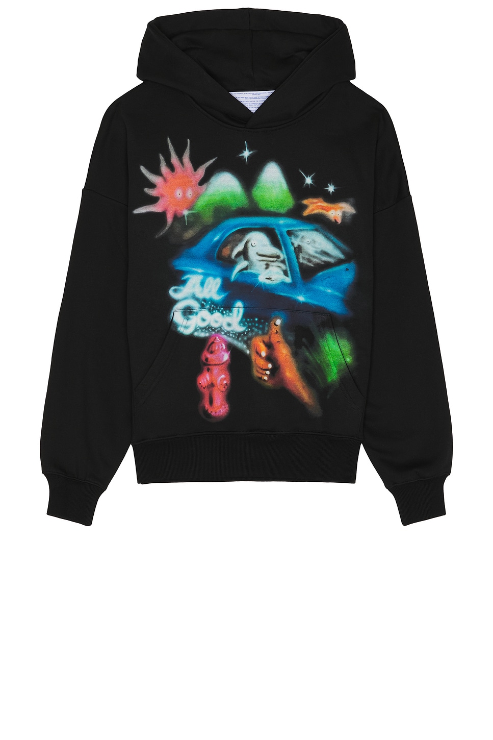 

Толстовка с капюшоном All good airbrush Jungles, black