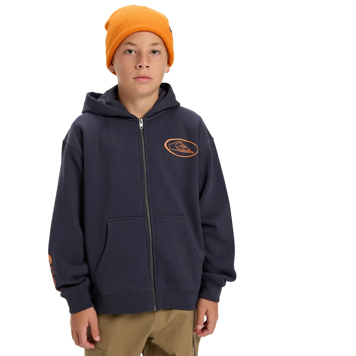 

Детская толстовка с молнией Salt Water с графическим принтом Quiksilver, черный