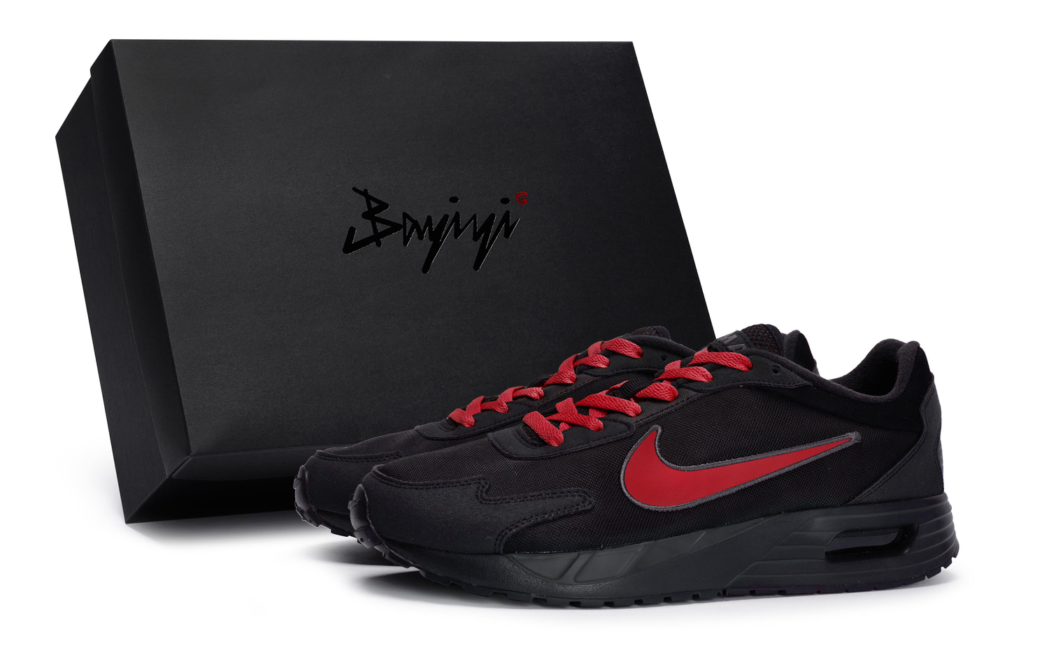 

Nike Air Max Solo Антискользящие и износостойкие дышащие низкие повседневные кроссовки мужские черные красные