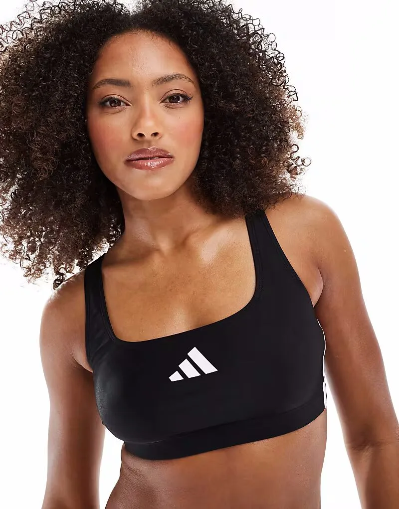 Adidas performance Комплект бикини Adidas Training с тремя полосками, черный — фото 3