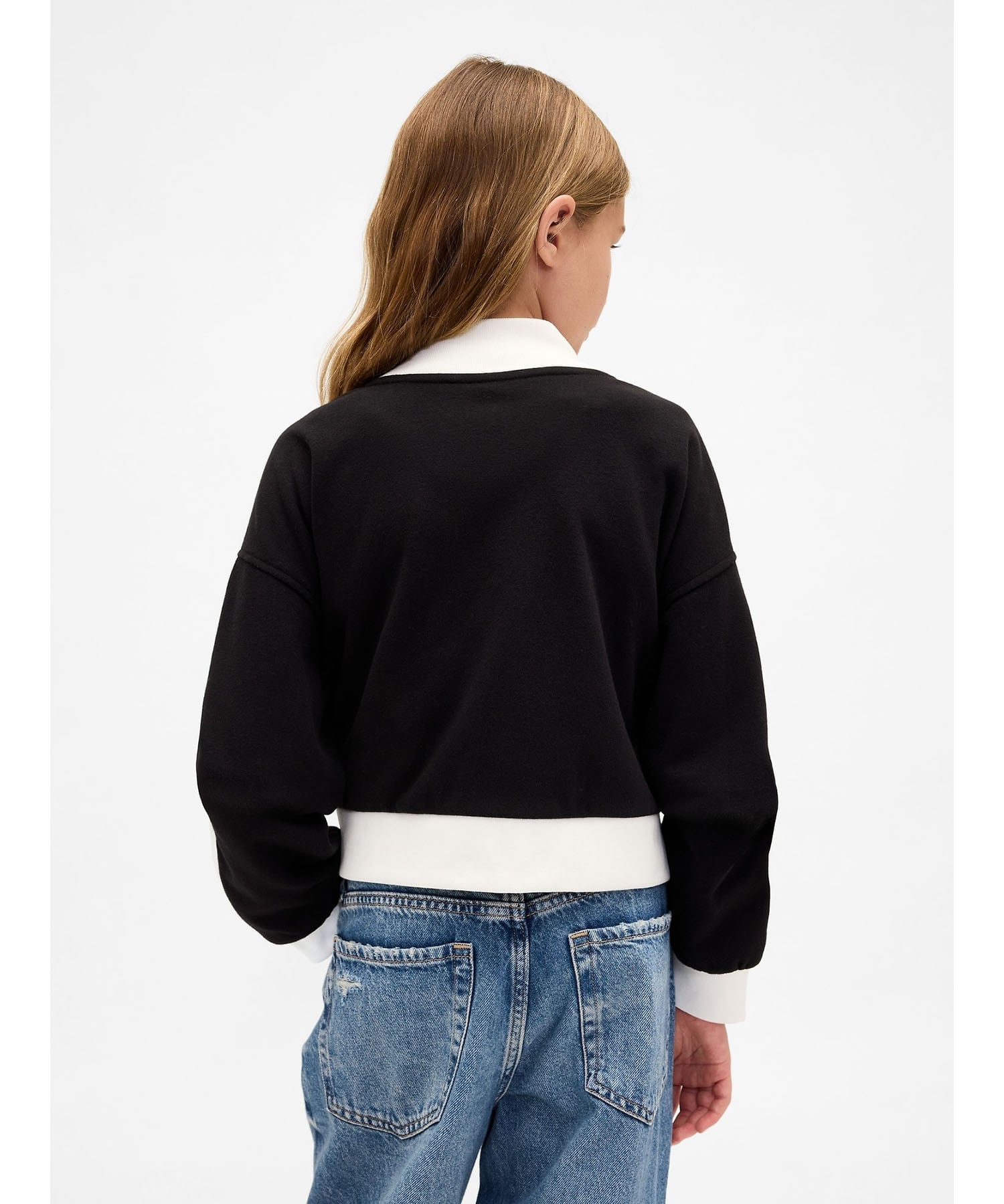 (K)NYC Винтажная мягкая спортивная куртка GAP с логотипом (детская), TRUE_BLACK — фото 3