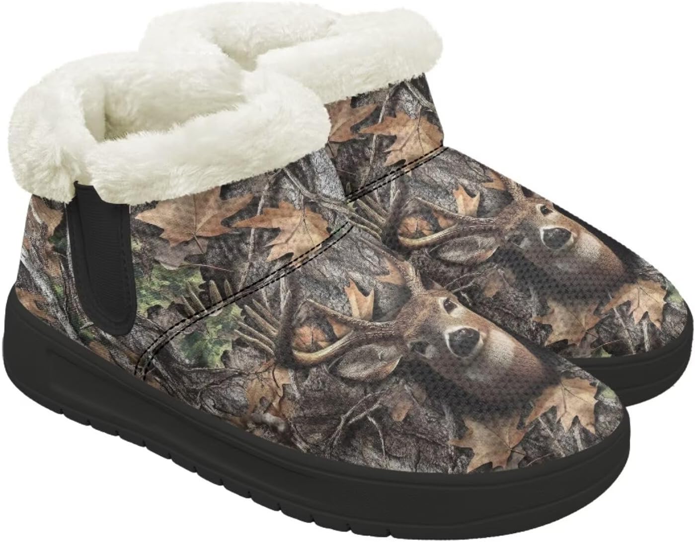 

Мужские зимние ботинки Qoiuvncy slip-on с меховой подкладкой, теплые мягкие зимние сапоги с черной подошвой