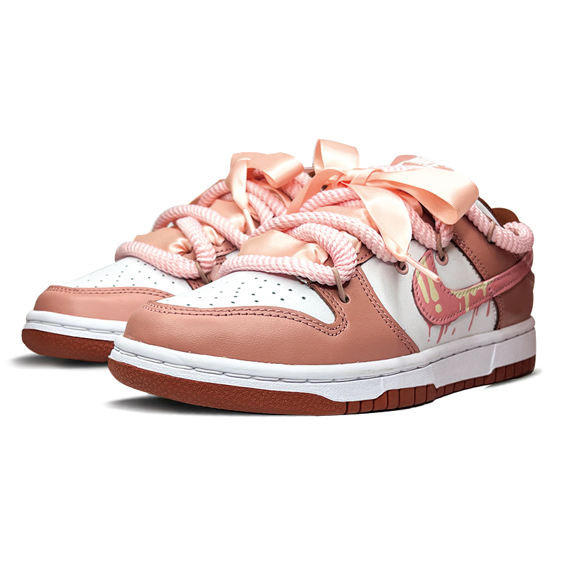 

Кроссовки Nike Dunk Skateboard Shoes Women's Low-Top Pink/White, Розовый, Кроссовки Nike Dunk Skateboard Shoes Women's Low-Top Pink/White