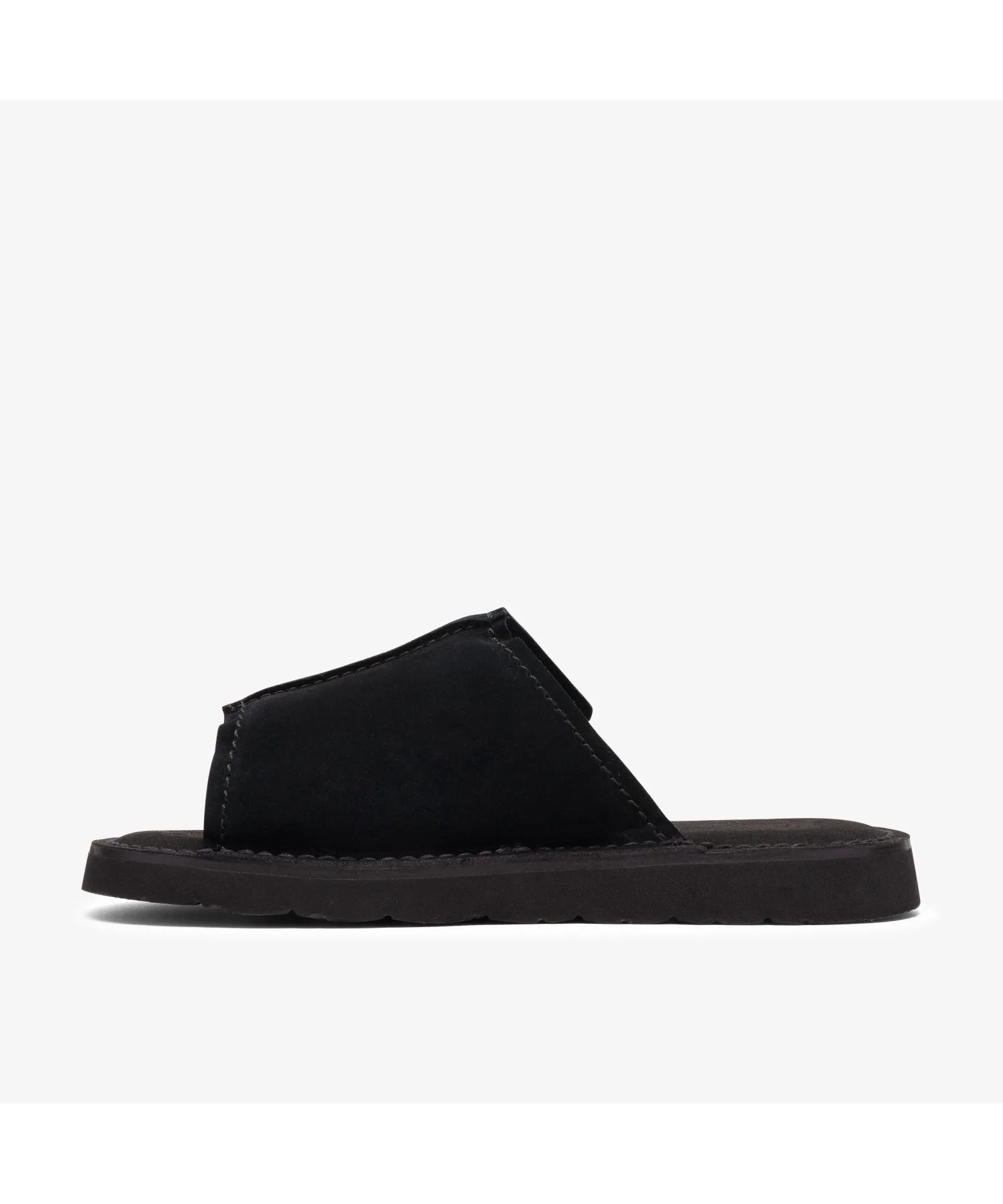 Мужские сандалии Clarks Solsbury Slide из премиум велюра чёрные — фото 2