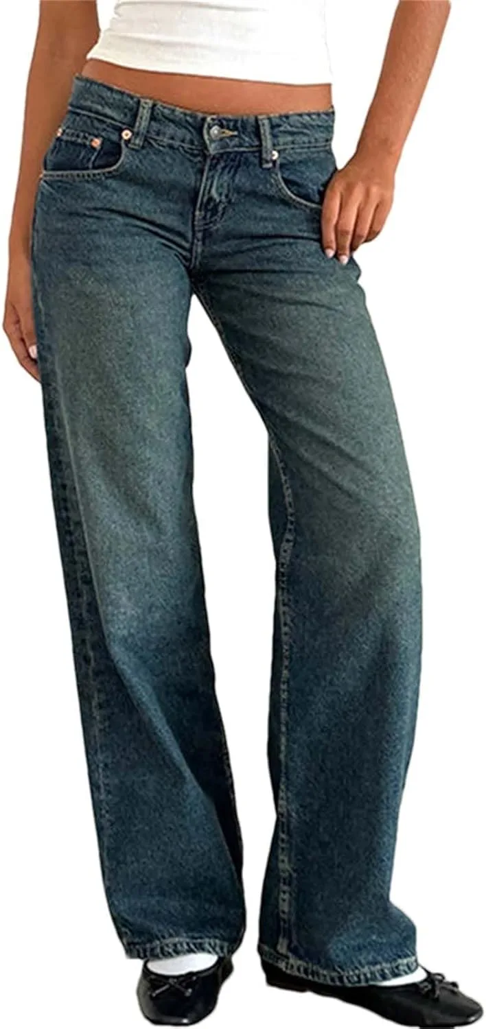 

Женские джинсы Casual High Waist Wide Leg Blue Vintage Hndudnff