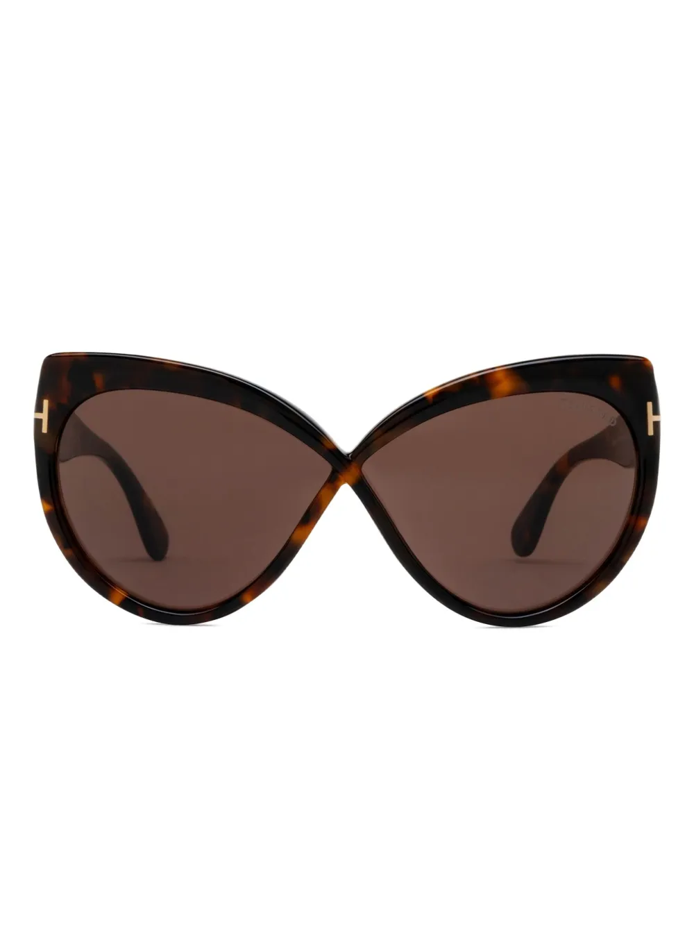 

Солнцезащитные очки в оправе «кошачий глаз» в черепаховой оправе TOM FORD Eyewear, коричневый