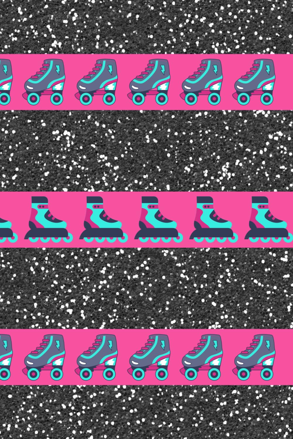 

Funky Roller Skating Notebook: Colorful Roller Blading Journal / Black, Pink, Bright Diary For Roller Skaters, Kids, Teens / 120 Blank Lined Pages, 6x9 Inches (Independently published)