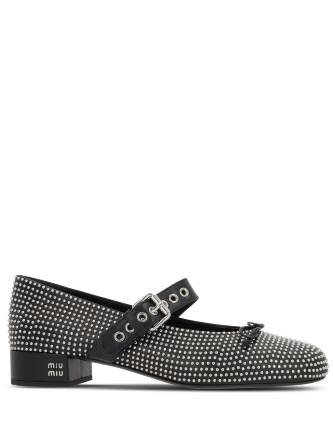 Miu Miu 25-миллиметровые балетки с пряжками, черный