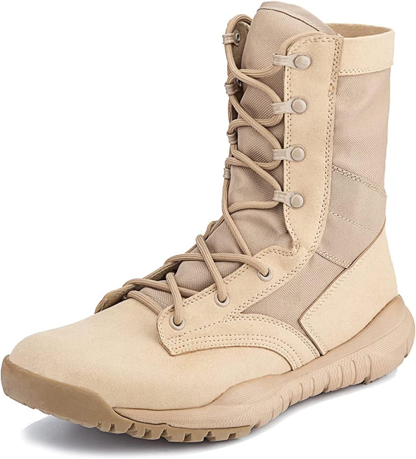 

Мужские тактические военные ботинки 8" Легкие дышащие рабочие ботинки для улицы, походов, боевые, для джунглей и пустыни IODSON, бежевый