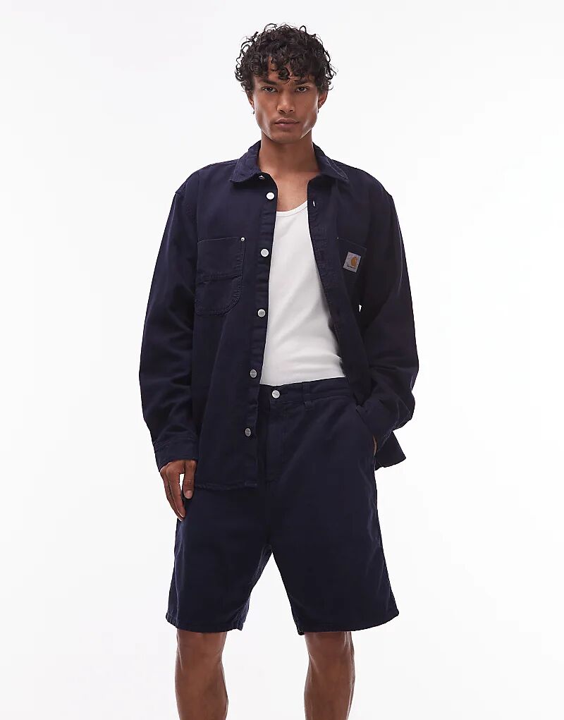 

Шорты свободного кроя Carhartt WIP Walter с одним коленом, темно-синего цвета