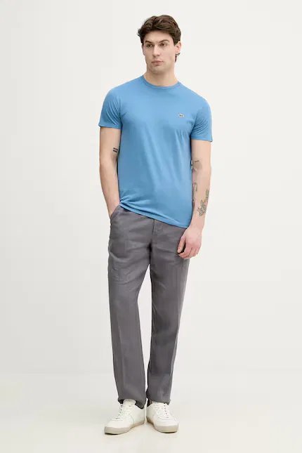 Футболка мужская Lacoste, 100% хлопок, синий — фото 2