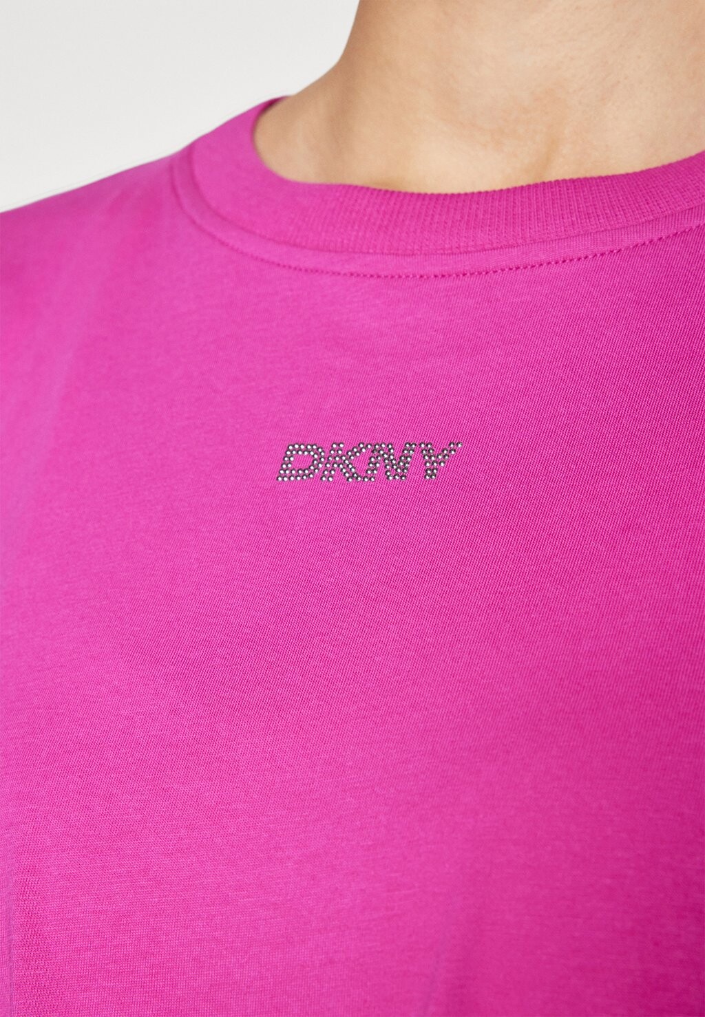 

Принт на футболке MINI LOGO KNOT FRONT TEE DKNY, розовый