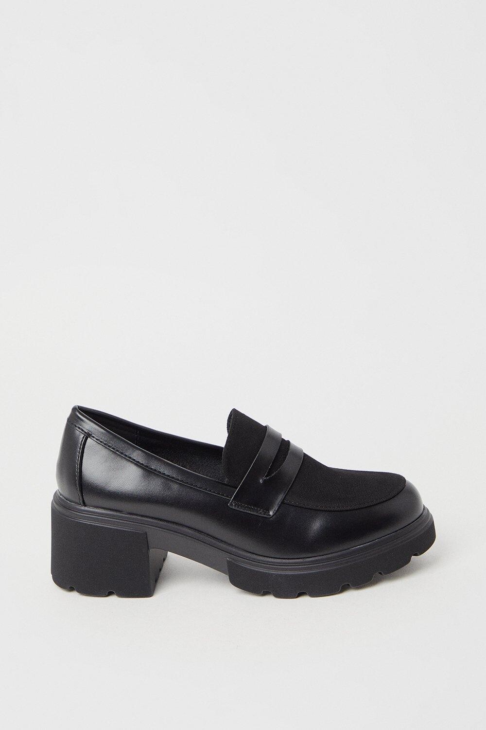 

Faith: лоферы Charlotte на массивном каблуке из смешанного материала Dorothy Perkins, черный