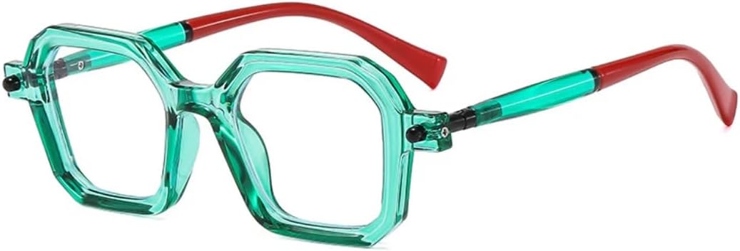 

Ретро двухцветные солнцезащитные очки для женщин и мужчин, градиентная защита от УФ-излучения UV400, заклепки, прозрачная оправа (зеленый прозрачный) TVTBBVV, Green Clear