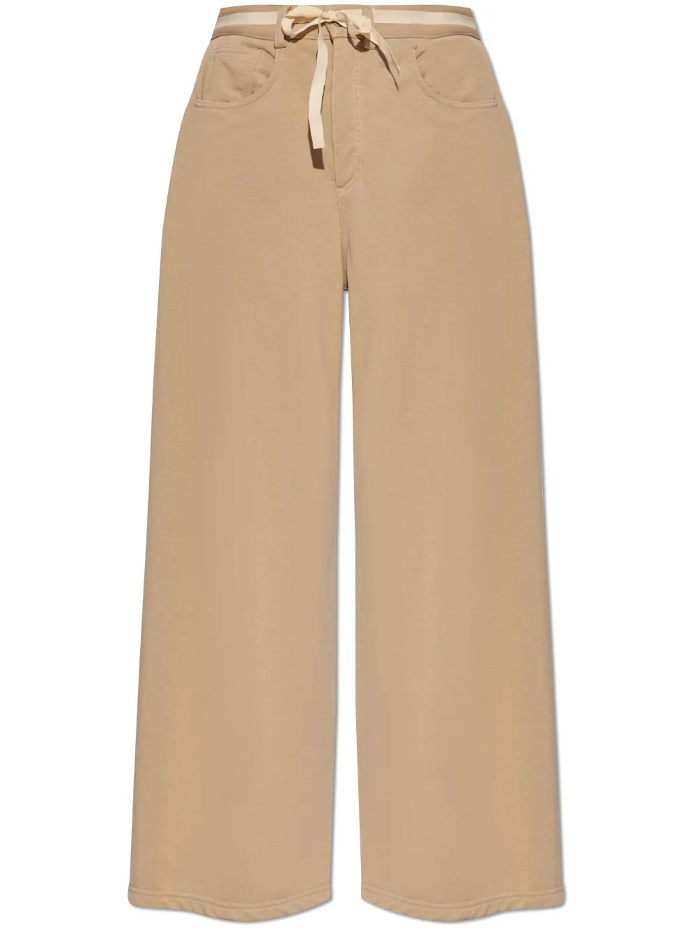 

Брюки палаццо с поясом Mm6 Maison Margiela, бежевый