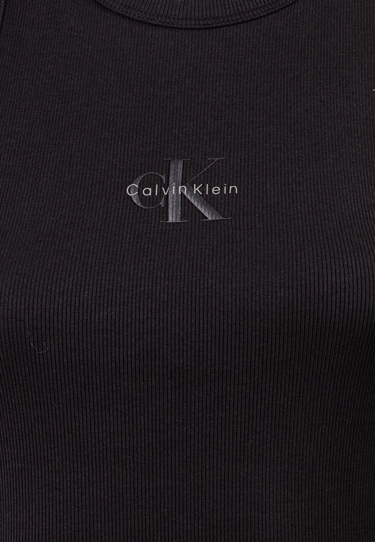 Топ без рукавов rib knit, Monogram, Calvin Klein Jeans, черный — фото 3
