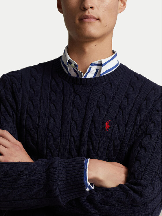 Свитер обычного кроя 710775885001 Polo Ralph Lauren, синий — фото 4
