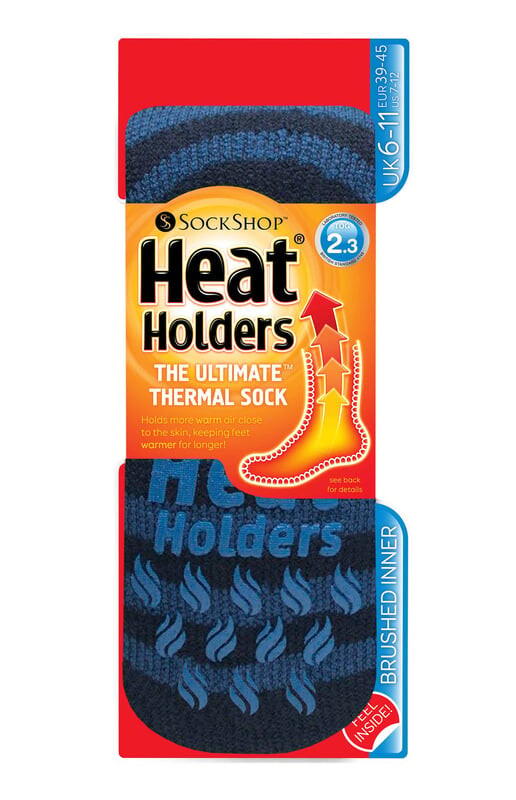 Мужские термоноски-тапочки с держателем тепла Heat Holders, синий — фото 2