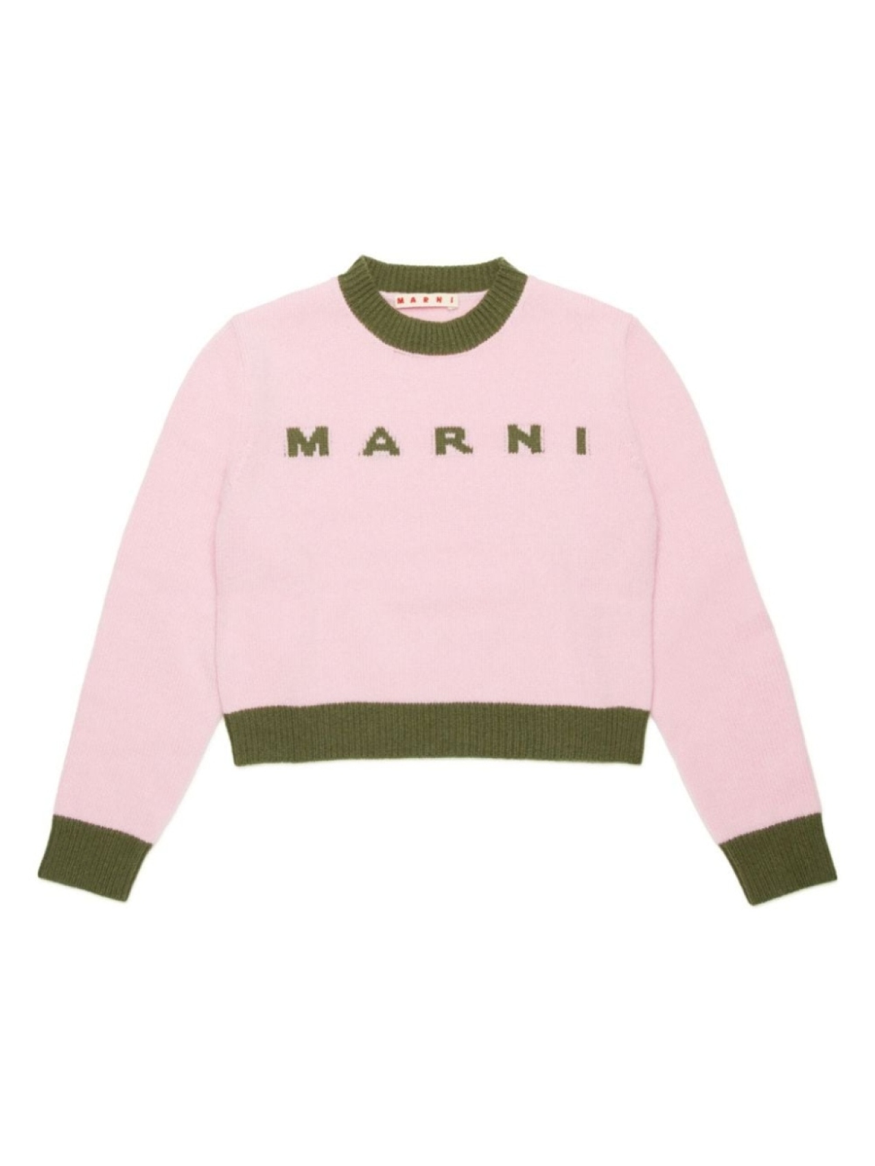 

Marni Kids джемпер вязки интарсия с логотипом, розовый