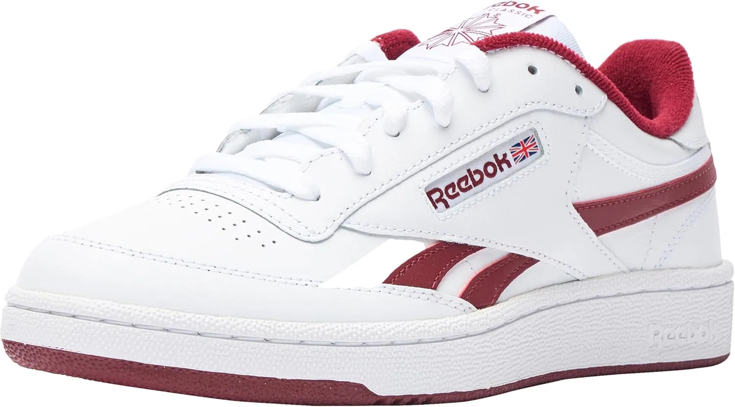 Кроссовки Reebok Club C Revenge для мужчин и женщин, White Classic Burgundy