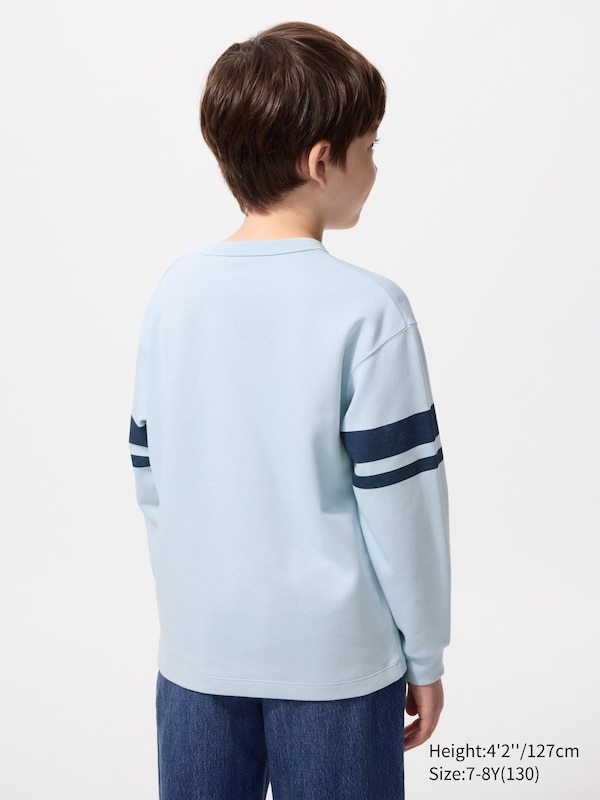 Хлопковая футболка AIRism с графикой, длинный рукав Uniqlo, 61 blue — фото 3