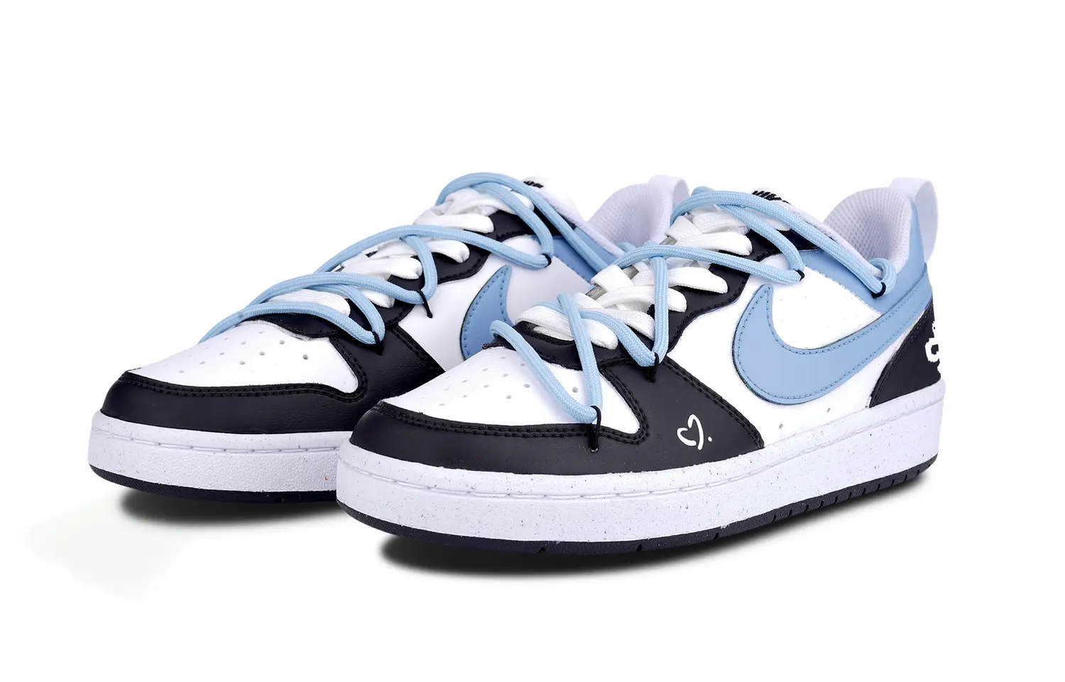 

Кроссовки Nike Court Borough Skateboarding Shoes Women's Low-top Black/Blue, черный/синий