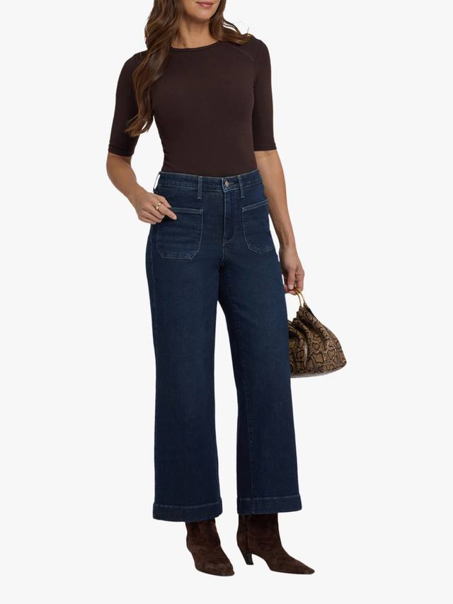 

Тереза джинсы с широкими штанинами до щиколотки NYDJ, Blackened Blue